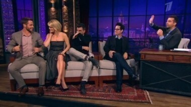 Джей Джей Абрамс, Крис Пайн, Закари Куинто и Элис Ив. Вечерний Ургант. 165 выпуск от 14.05.2013