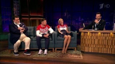 Михаил Куснирович, Татьяна Навка и Алексей Немов. Вечерний Ургант. 634 выпуск от 25.04.2016